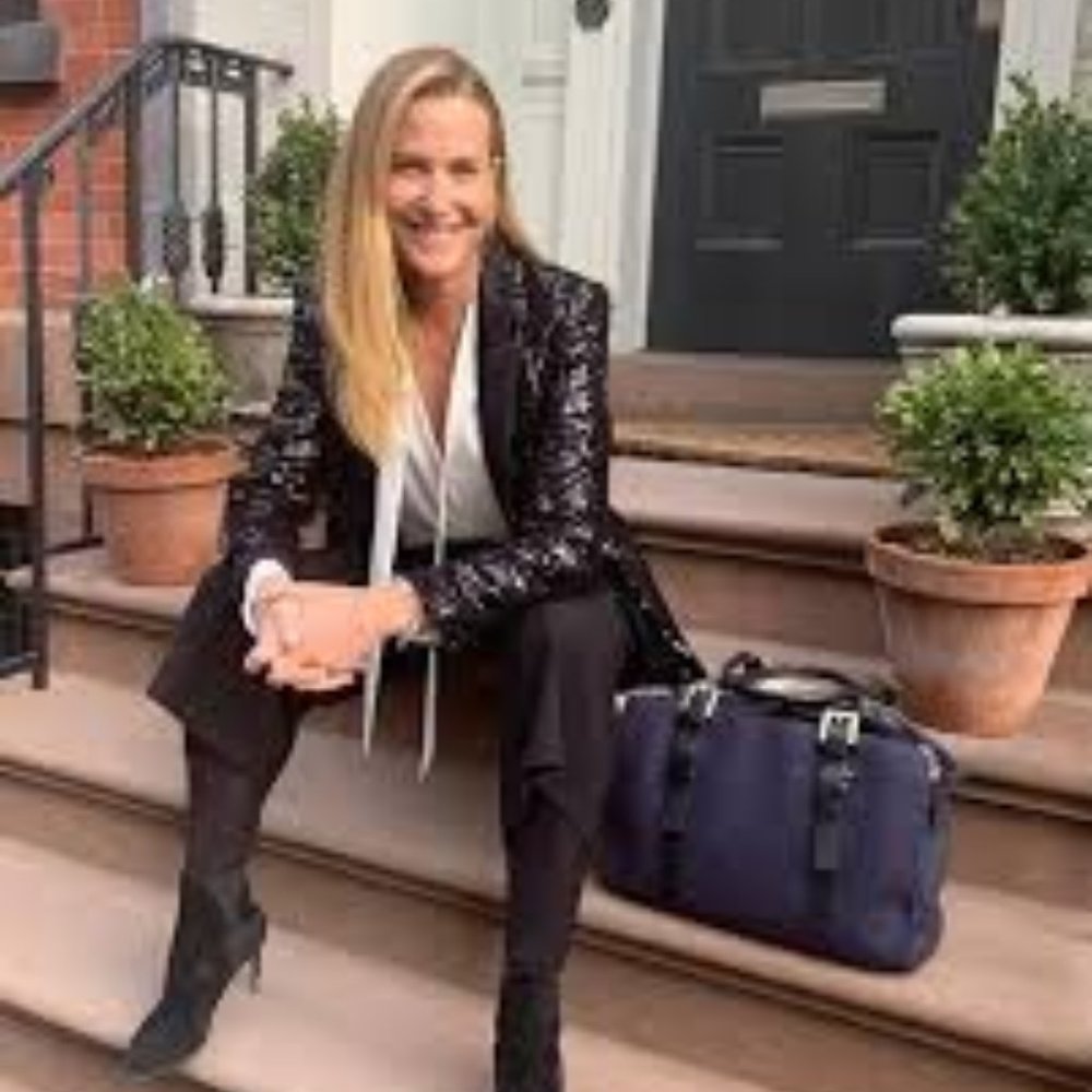 India Hicks Duchess Navy Satchel Tote